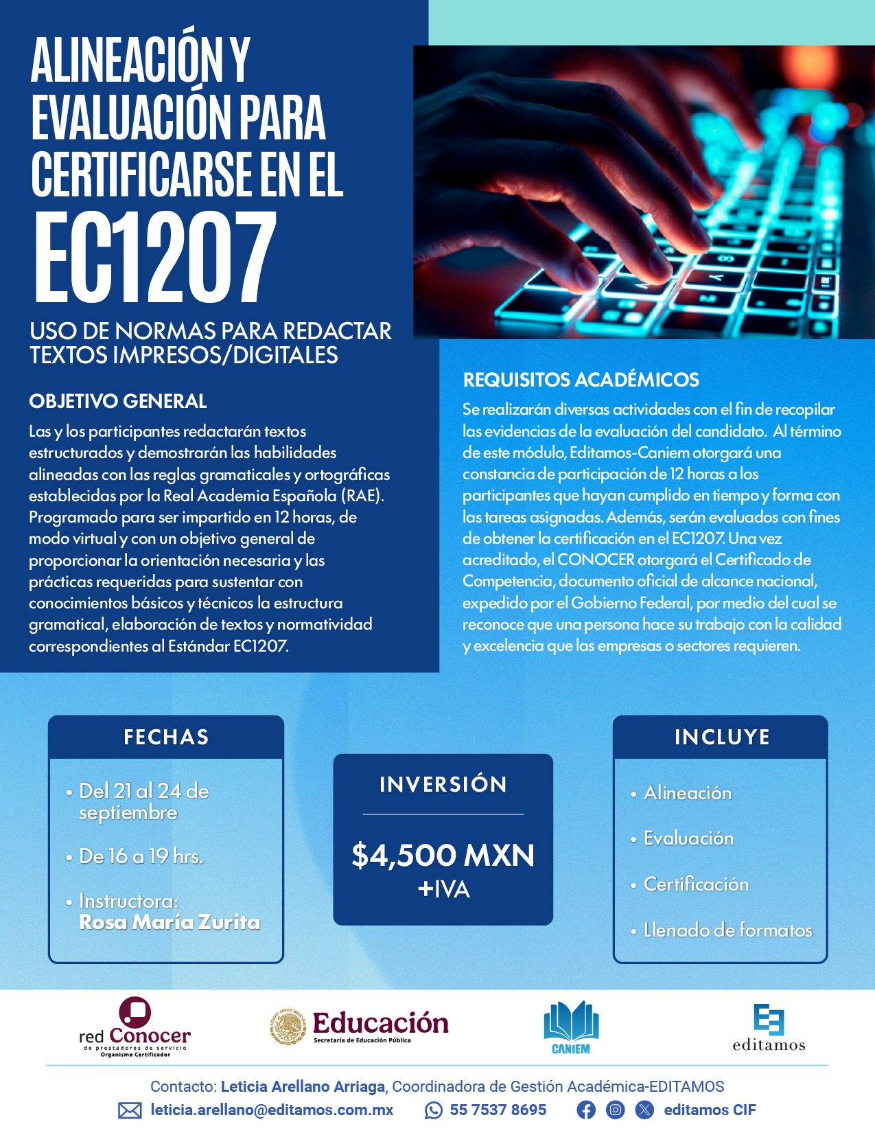 ALINEACIÓN Y EVALUACIÓN PARA CERTIFICARSE EN EL EC1207