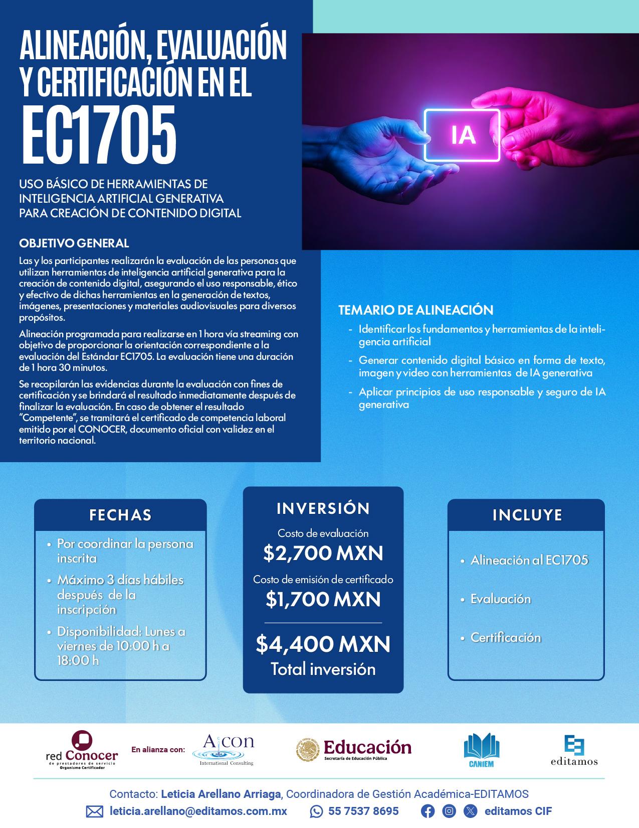 ALINEACIÓN, EVALUACIÓN Y CERTIFICACIÓN EN EL EC1705